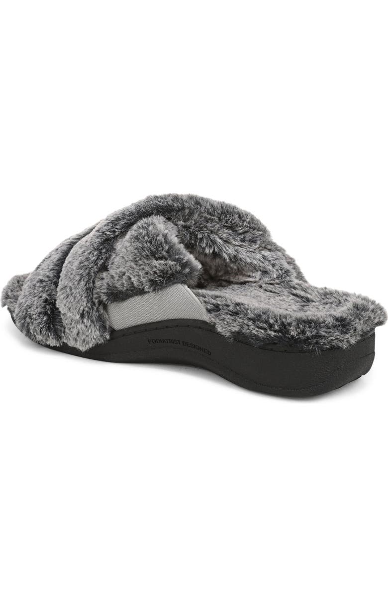 Vionic Relax II Slide Slipper, Alternate, color, Dark Grey Faux
