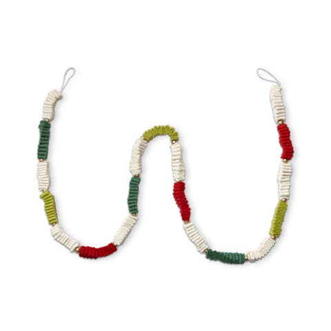 Multicolor Ribbon Candy Wool Felt Garland Holiday Banner