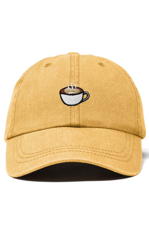 Dalix Cappuccino Embroidered Casual Cap In Washed Gold