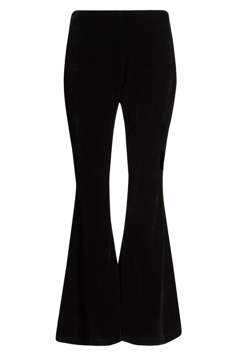 Abby Velveteen Flare Pants, Alternate, color, BLACK