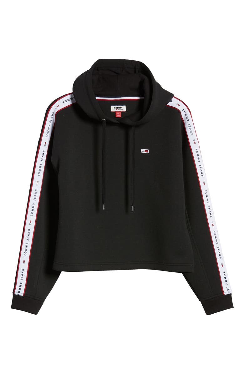 TOMMY JEANS Logo Tape Crop Hoodie, Alternate, color, 