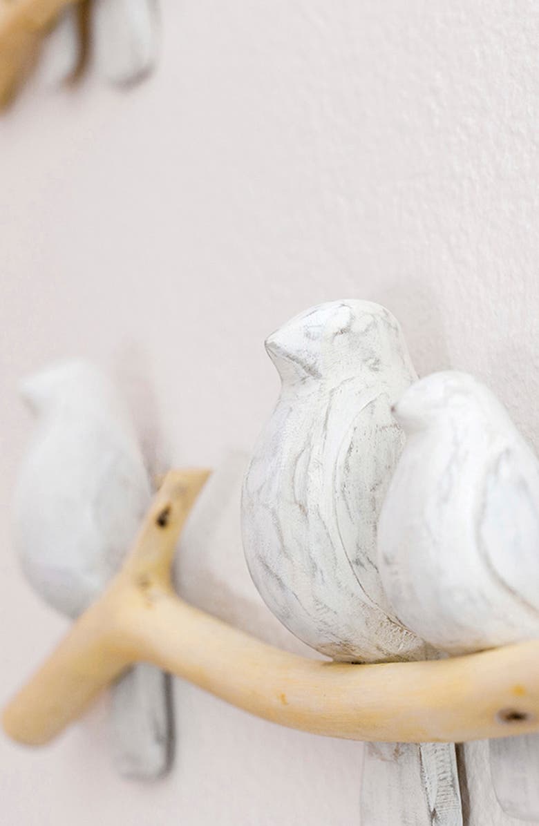 CRANE BABY Perch Set of 2 Wooden Wall Decor, Alternate, color, White