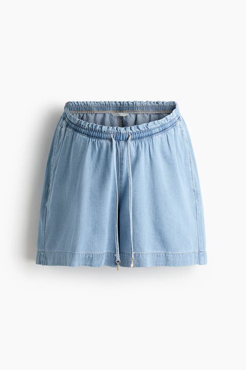 Mama Denim Drawstring Shorts