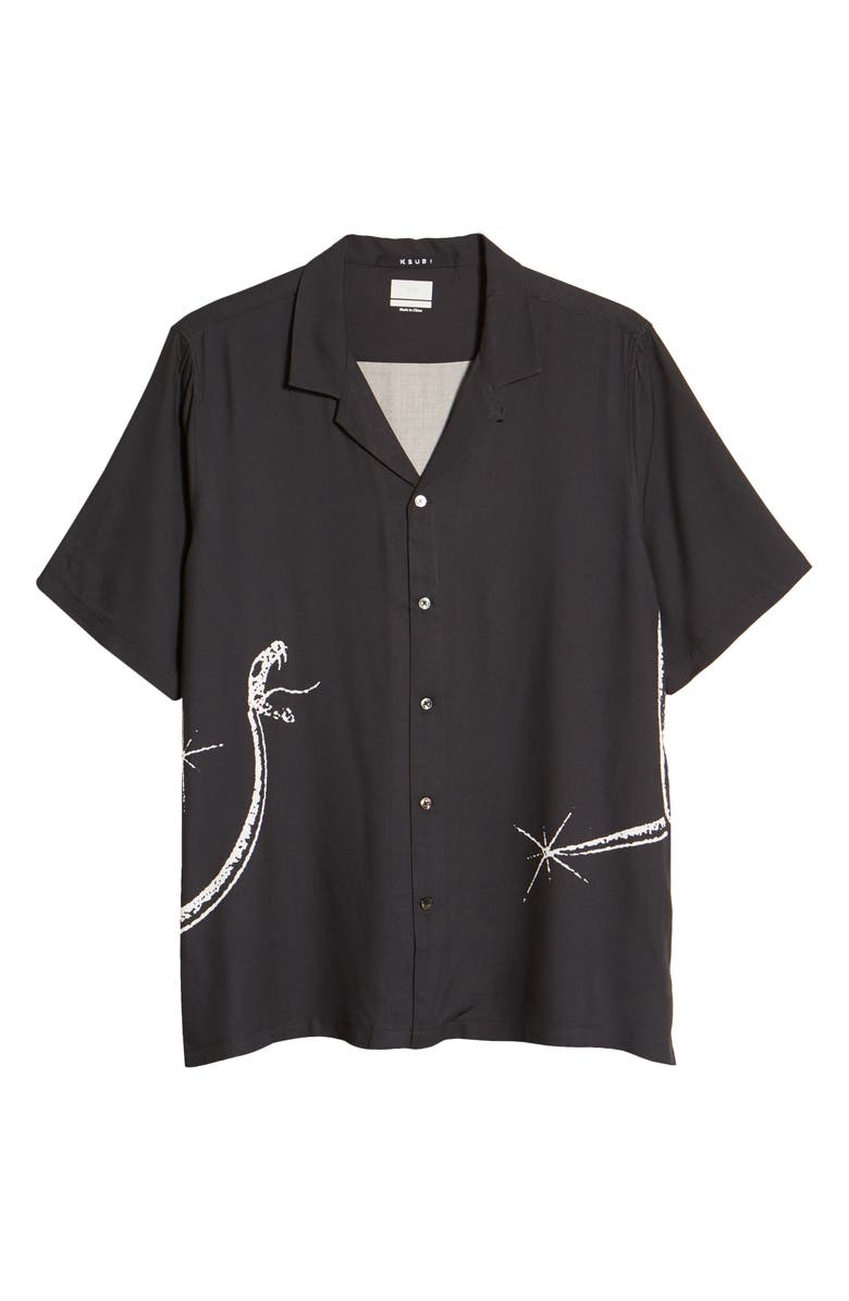 Ksubi Serpent Relaxed Fit Short Sleeve Button-Up Camp Shirt, Alternate, color, 