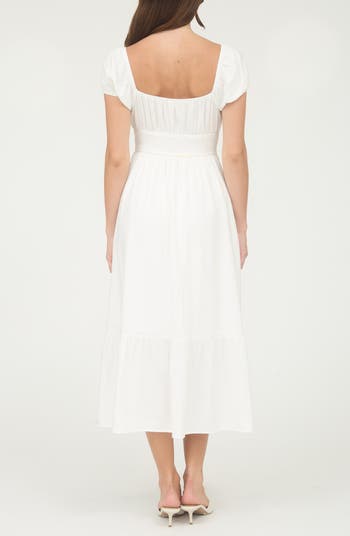 Cap Sleeve Empire Waist Midi Dress