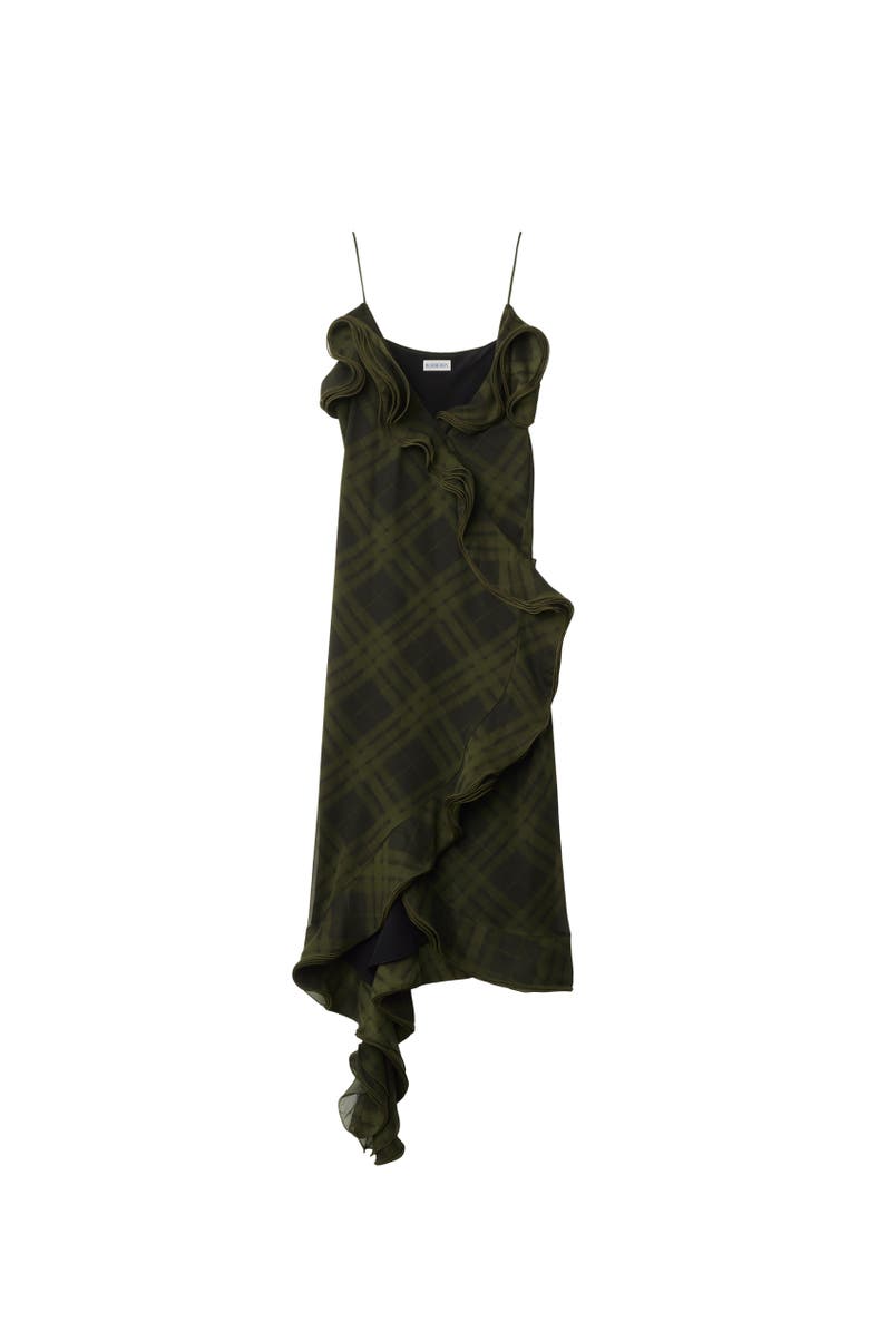 Burberry Check Silk Wrap Dress, Alternate, color, Oil