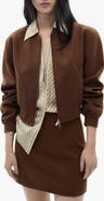 MANGO Wool Blend Bomber Jacket