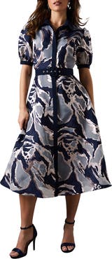 Coast Short Sleeve Jacquard Shirt Dress