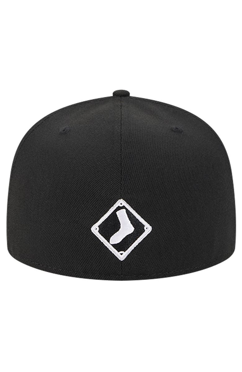 New Era Men's New Era Black Chicago White Sox Shadow Logo 59FIFTY Fitted Hat, Alternate, color, 