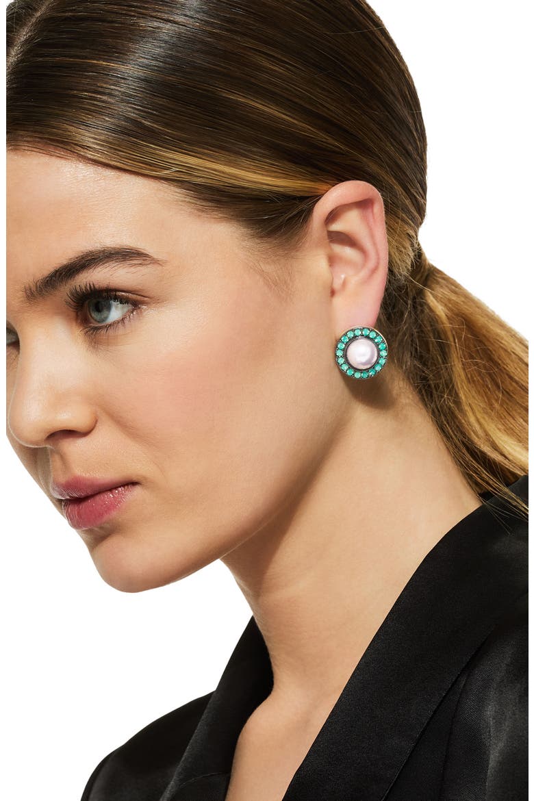 Octavia Faux Pearl Stud Earrings, Alternate, color, MULTI