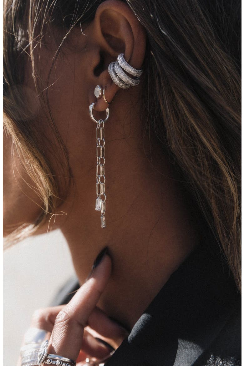 Layla Linear Chain Earrings, Alternate, color, SILVER
