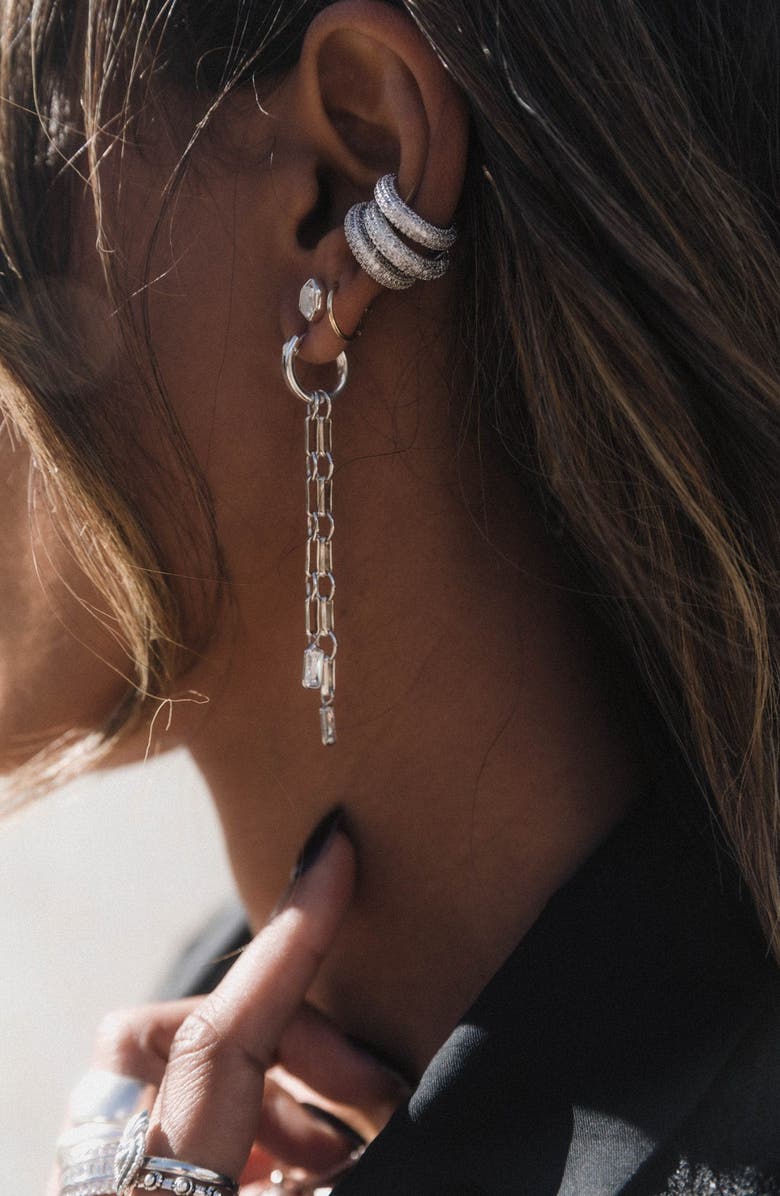 Child of Wild Layla Linear Chain Earrings, Alternate, color, Silver