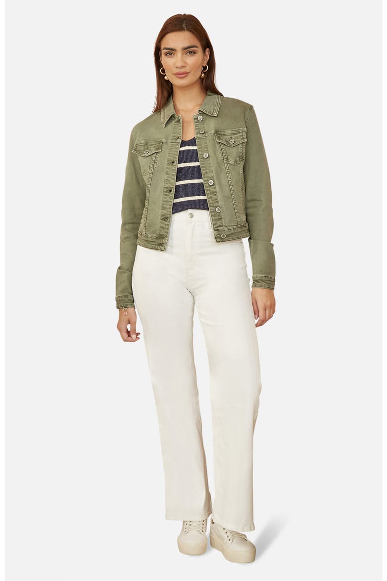 Stretch Cotton Denim Jacket, Alternate, color, Green