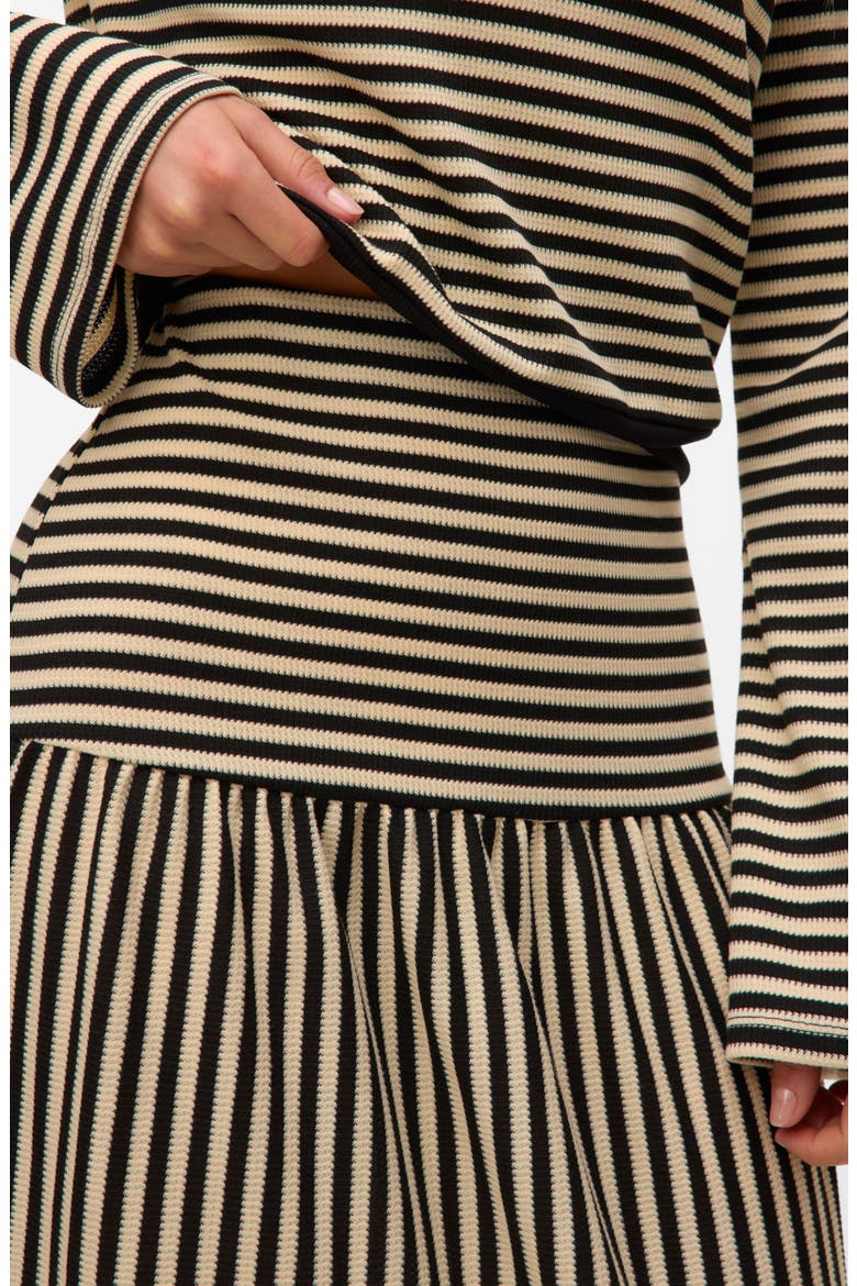 Isabella Stripe Knit Midi Skirt, Alternate, color, BLACK STRIPES BIRCH