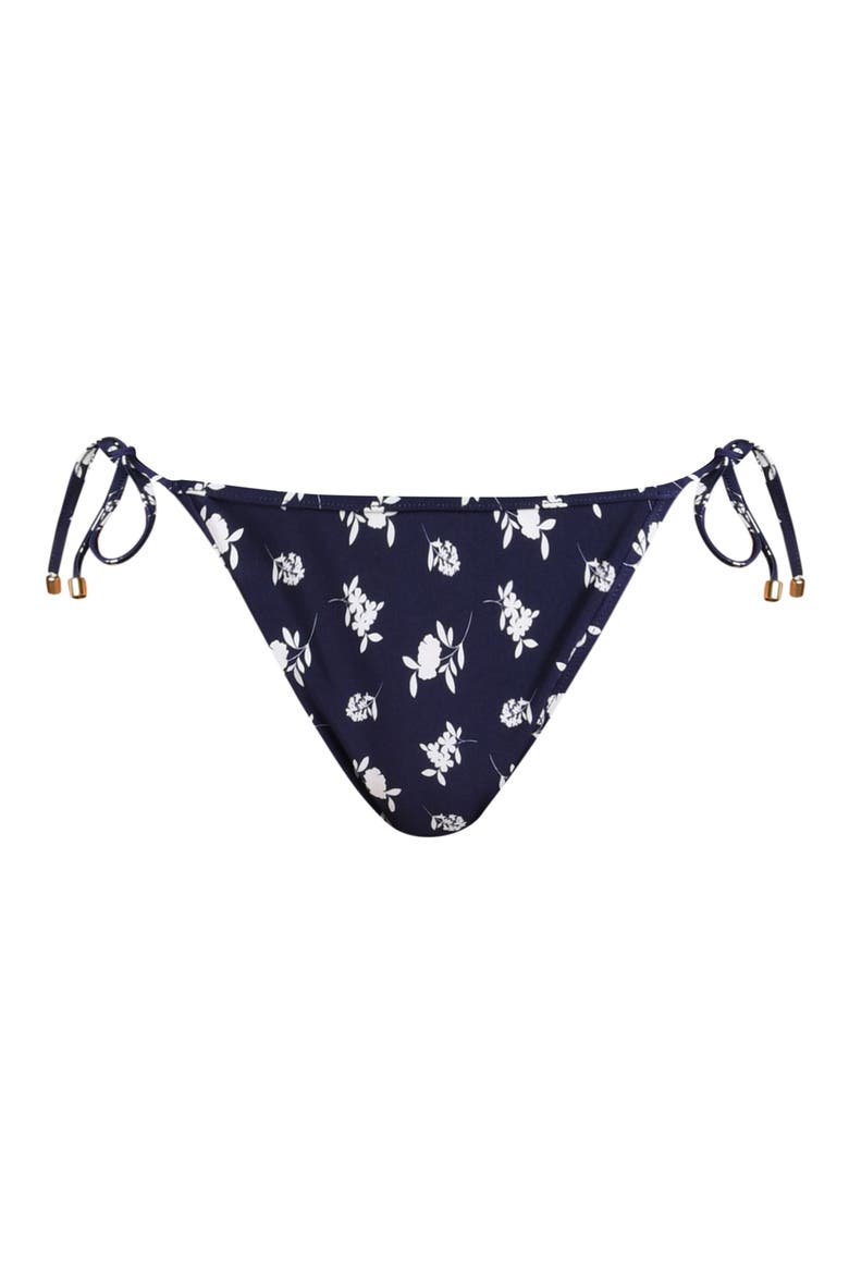 Flowers & Stripes Reversible Side Tie Bikini Bottoms, Alternate, color, RED MULTI