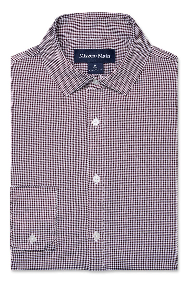 Halyard Classic Fit Performance Dress Shirt, Alternate, color, MERLOT PETER GINGHAM CLASSIC
