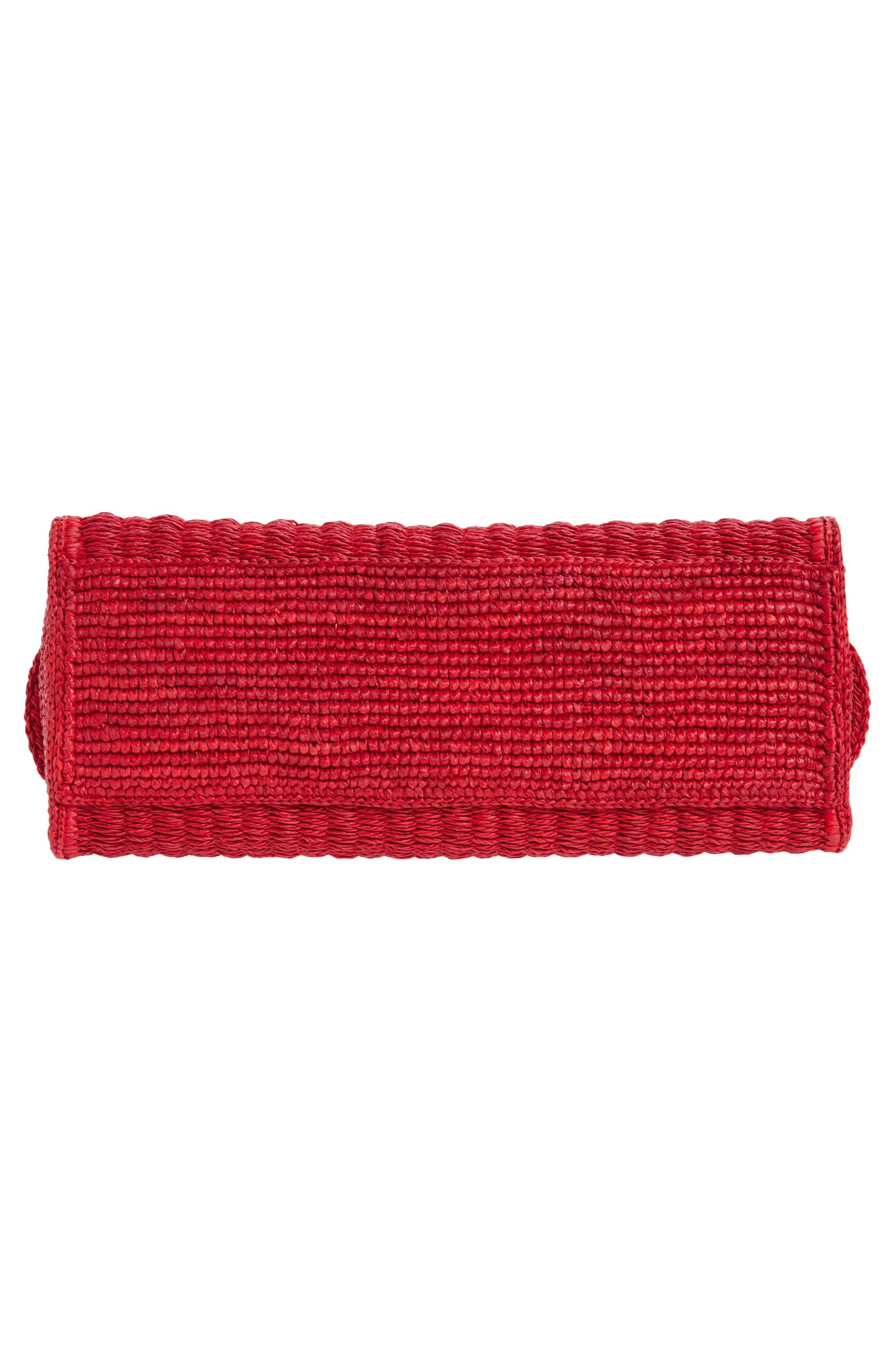 Jacquemus Le Turismo Raffia Bowling Bag, Alternate, color, Red 470