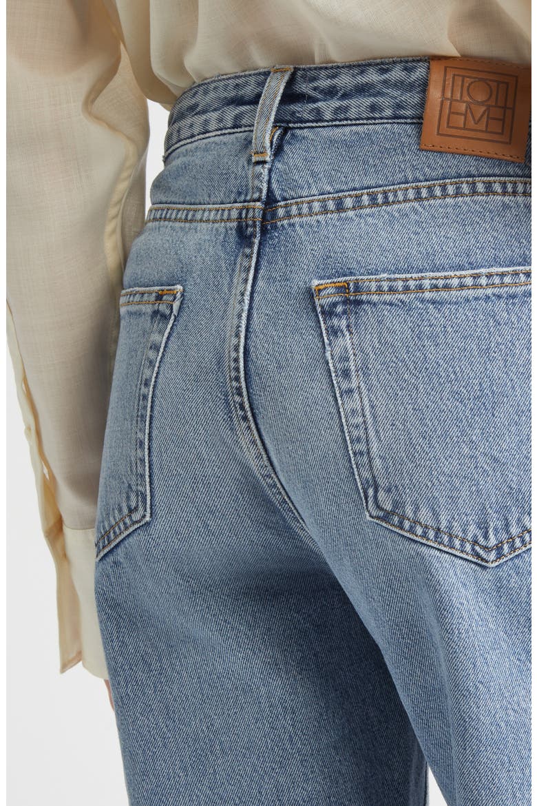 Rigid Organic Cotton Flare Leg Jeans, Alternate, color, WORN BLUE