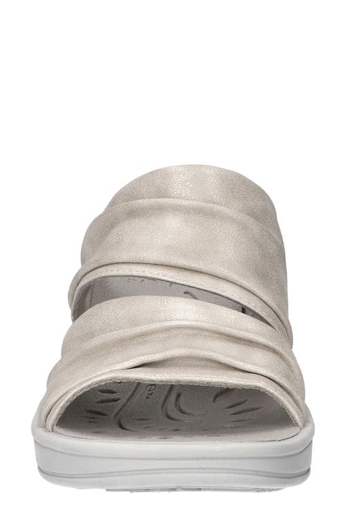 Shop Easy Street Seeker Ruched Sandal In Silver