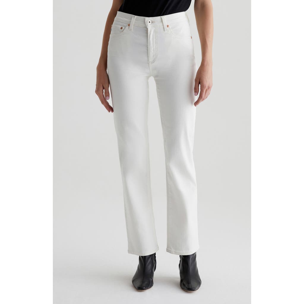 Ag Brinley Mid Rise Classic Straight Leg Jeans In Powder