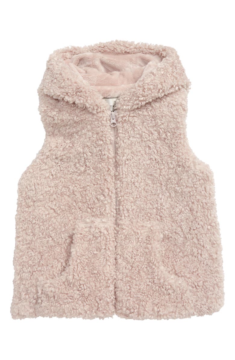 Widgeon Faux Shearling Hooded Vest, Main, color, 