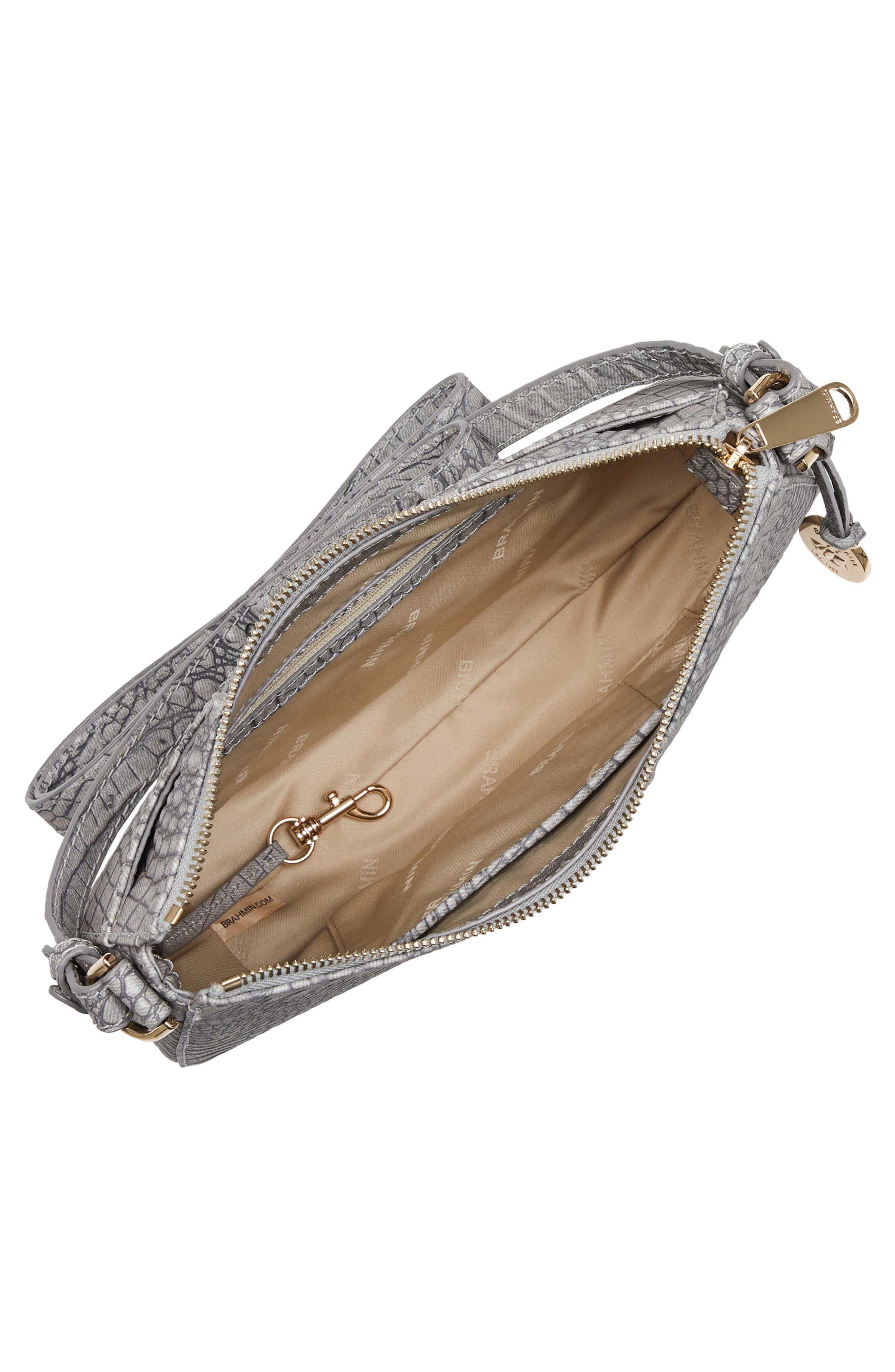 Brahmin Shayna Gradient Croc Embossed Leather Crossbody Bag, Alternate, color, 