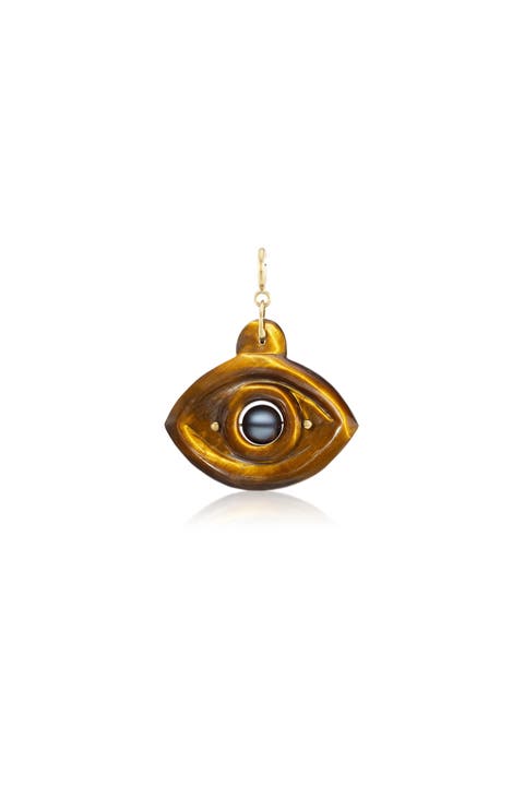 Tiger's Eye and Black Pearl Eye Charm