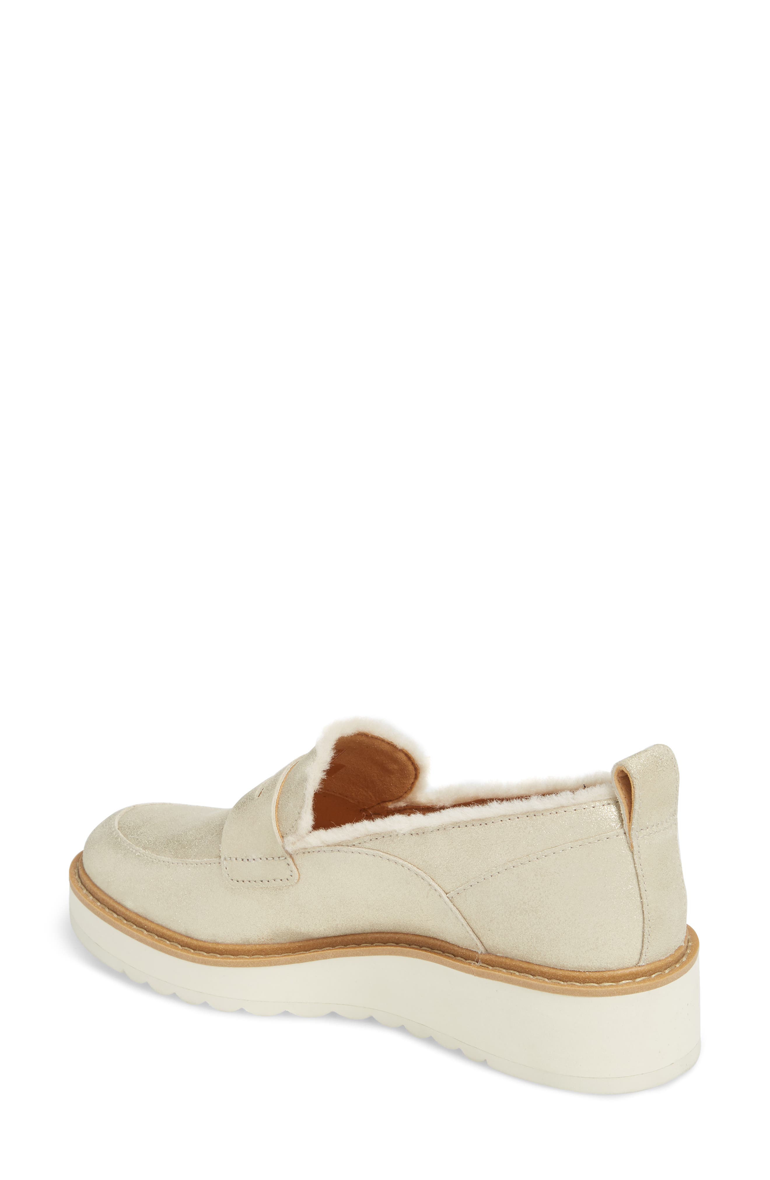 Atwater Metallic Wedge Loafer, Alternate, color, GOLD LEATHER