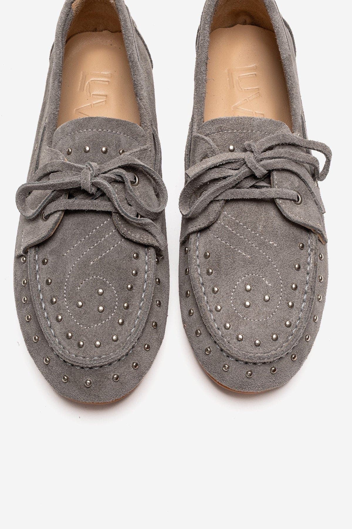 Forever & Always Shoes Cuesta Leather Lace Up Loafer, Alternate, color, Grey Suede