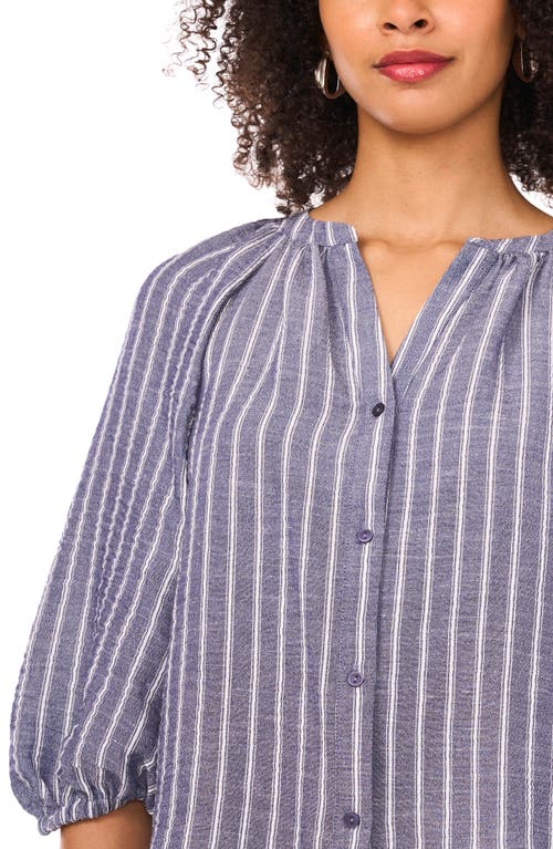 Halogen ® Crinkle Puff Sleeve Button-up Shirt In Blue