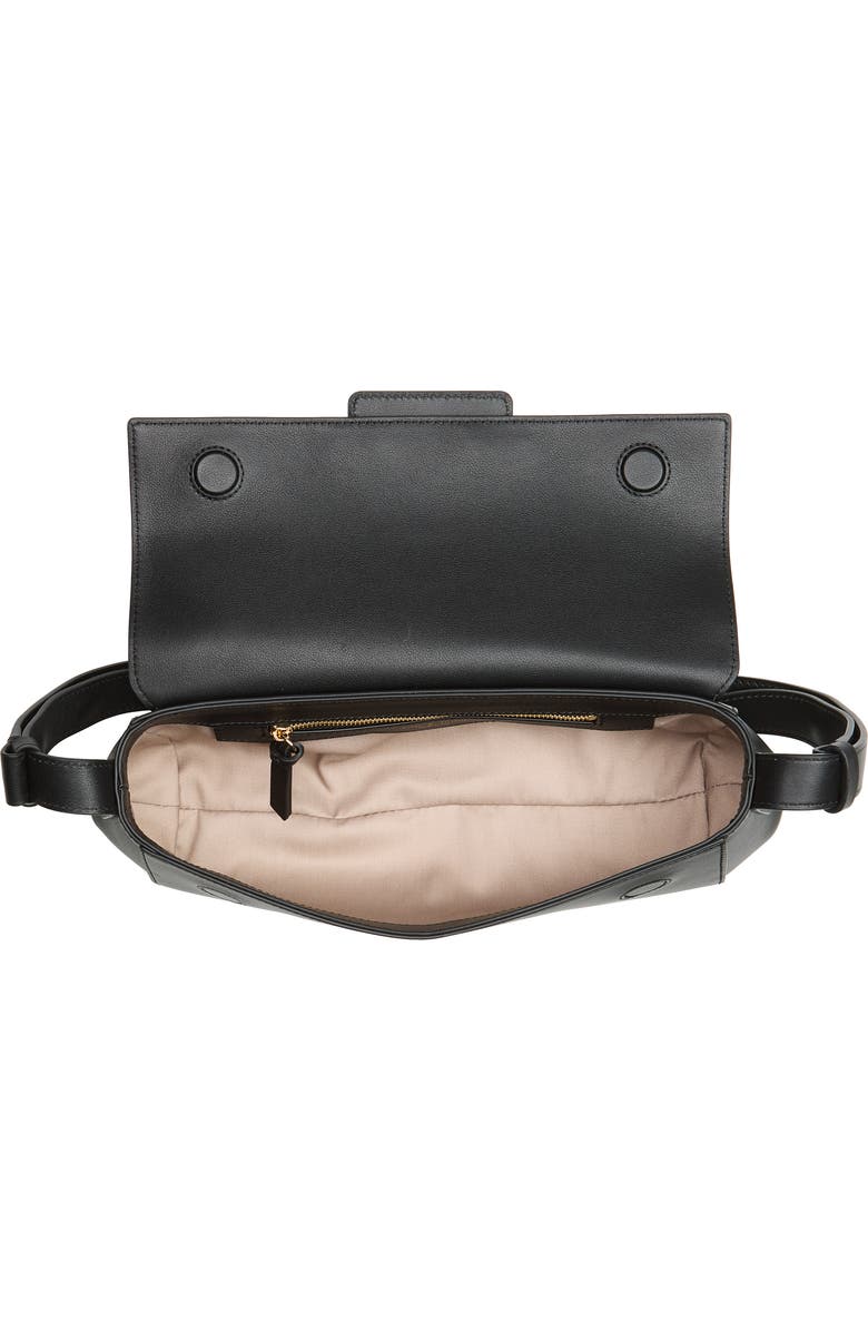 rag & bone Realm East/West Flap Bag, Alternate, color, Black