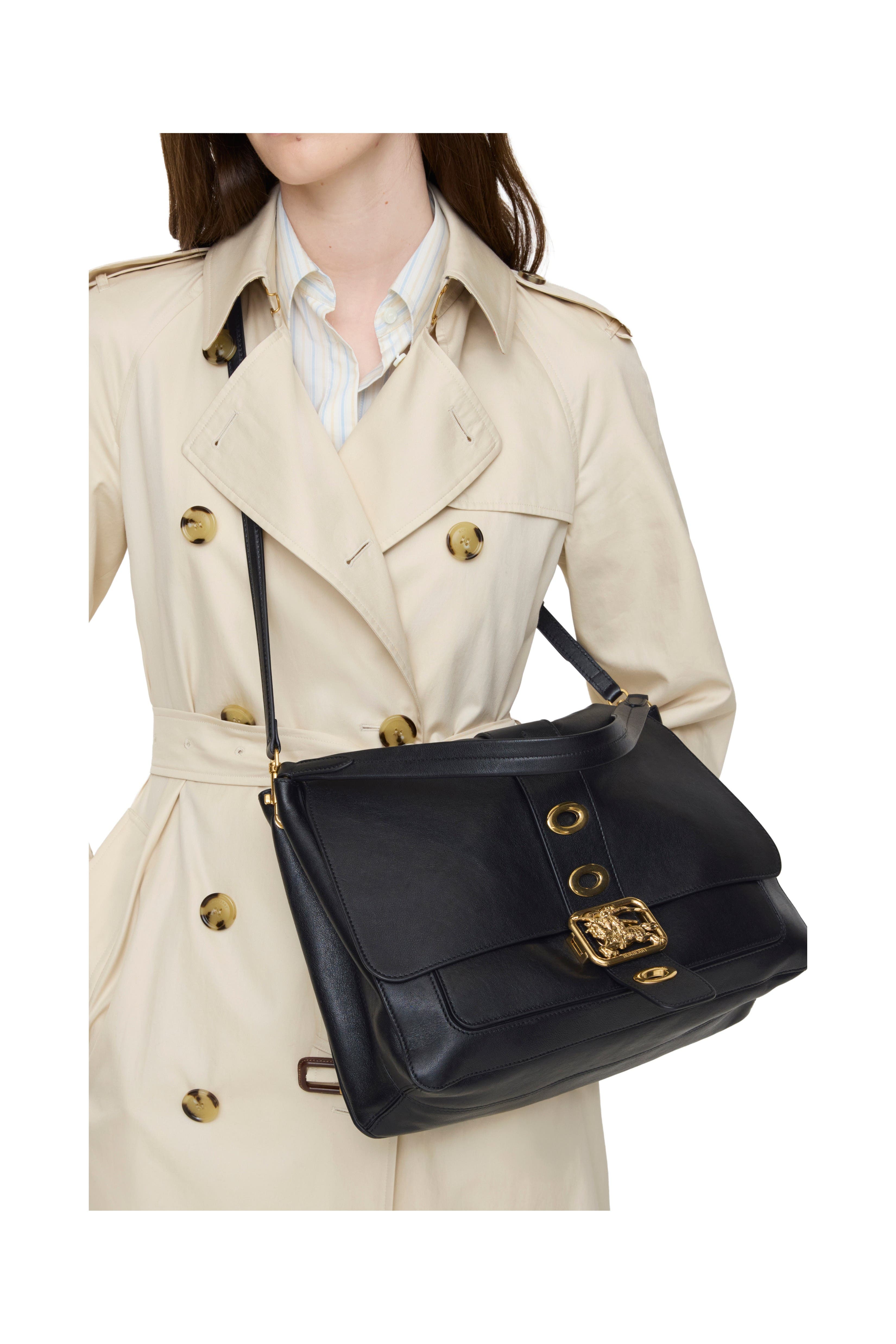 Burberry Medium Rider Bag, Alternate, color, Black