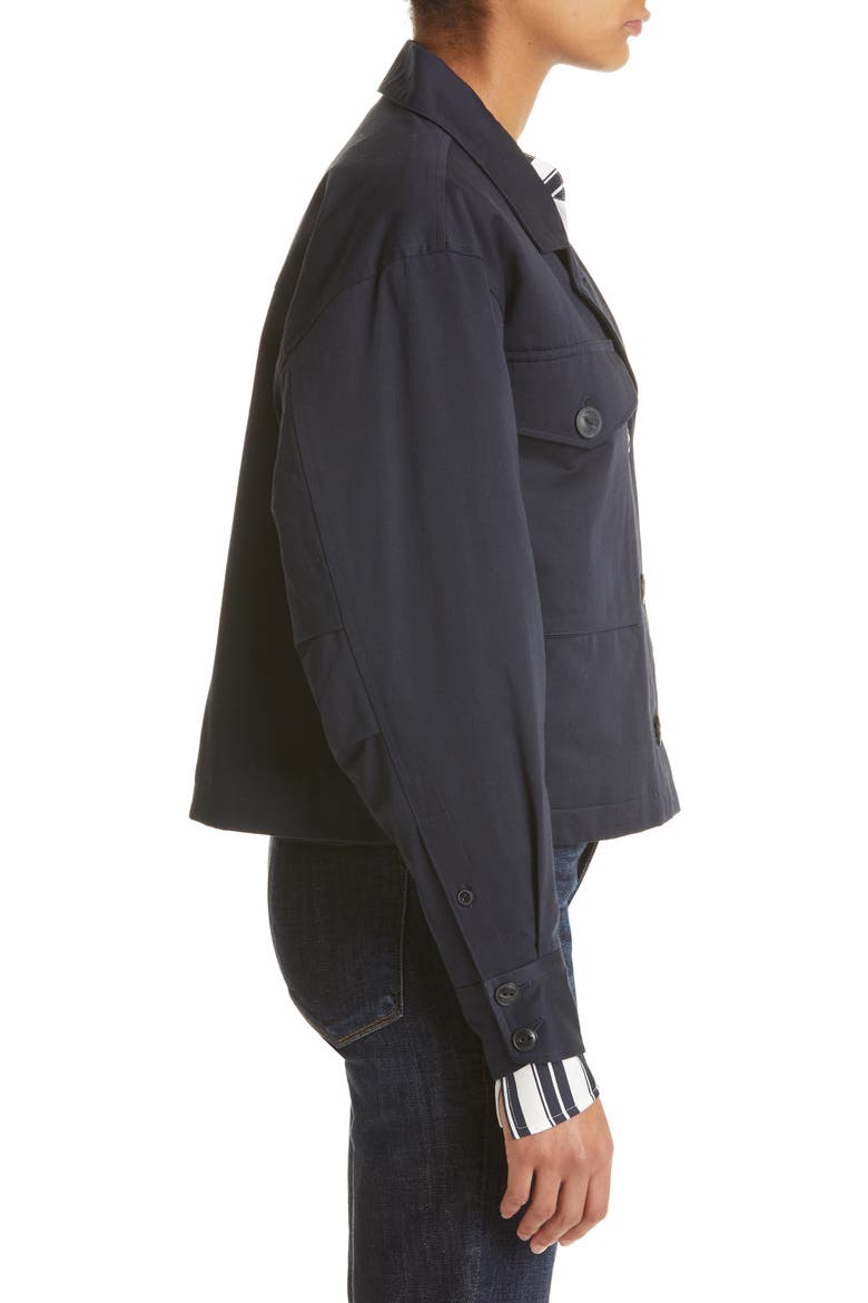 Jessie Cotton Shirt Jacket, Alternate, color, NAVY