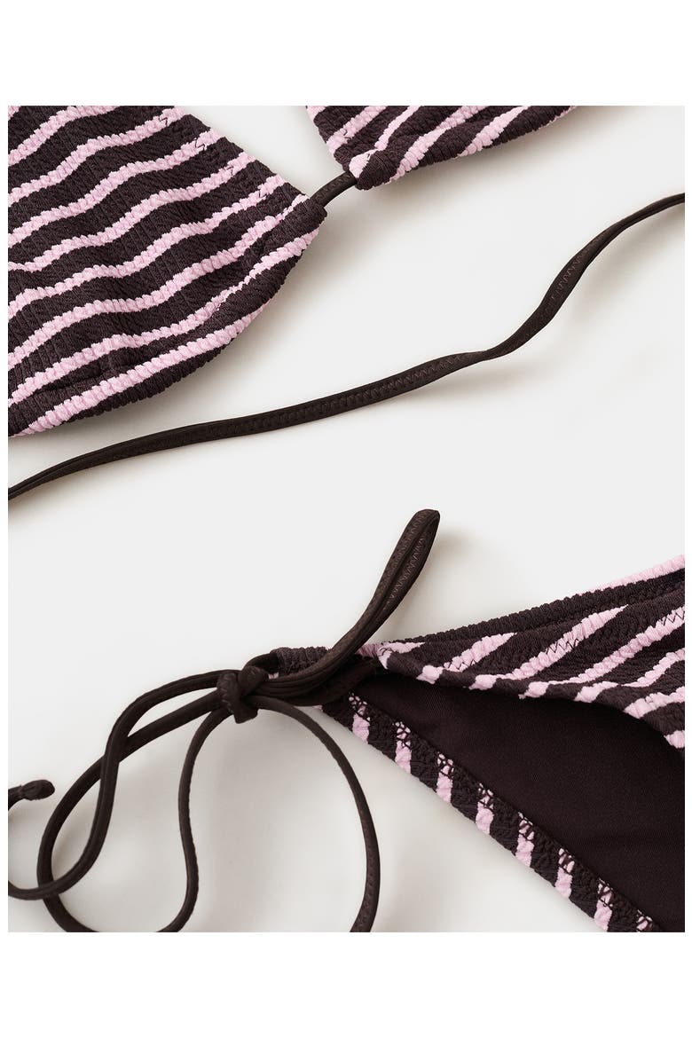 Stripe Rib Triangle Bikini Top, Alternate, color, CHOCOLATE