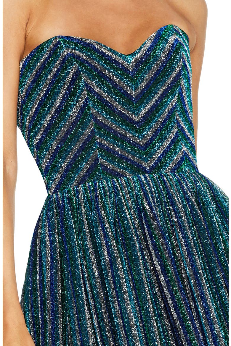 Rosalie Metallic Stripe Strapless Cocktail Dress, Alternate, color, ELECTRIC BLUE MULTI