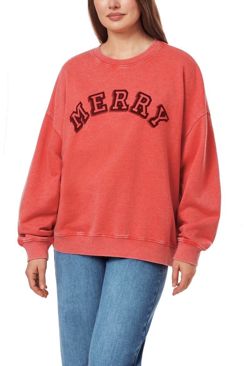 Tori Relaxed Crewneck Graphic Sweatshirt, Alternate, color, BARBADOS CHERRY MERRY