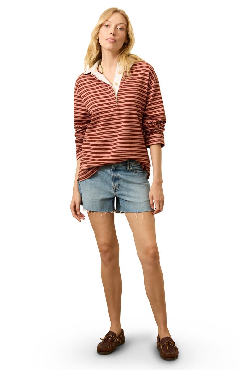 Faherty Hometown Rugby Top, Alternate, color, Dusty Rose Rugby