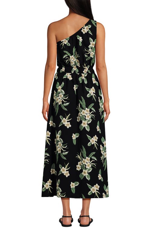 LANDS' END LANDS' END CREASELESS ONE SHOULDER MIDI DRESS 