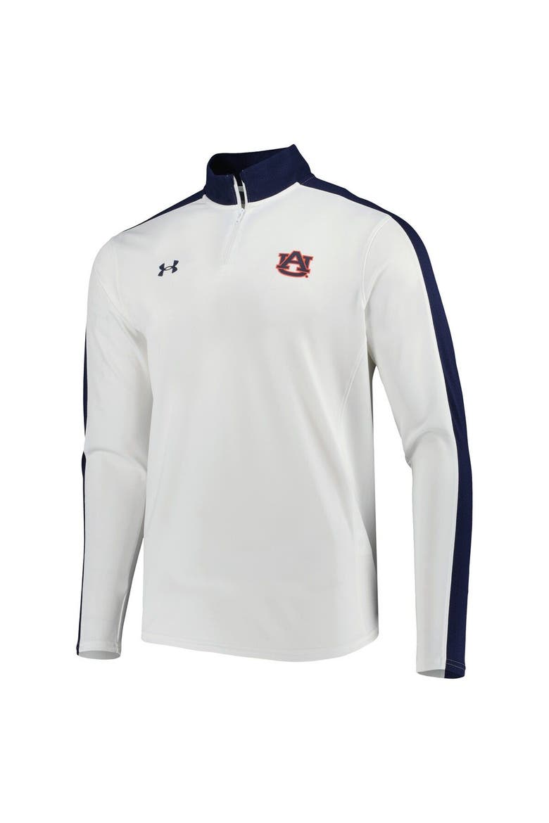Men's Under Armour White Auburn Tigers Lightweight Mock Neck Performance Quarter-Zip Jacket, Alternate, color, White
