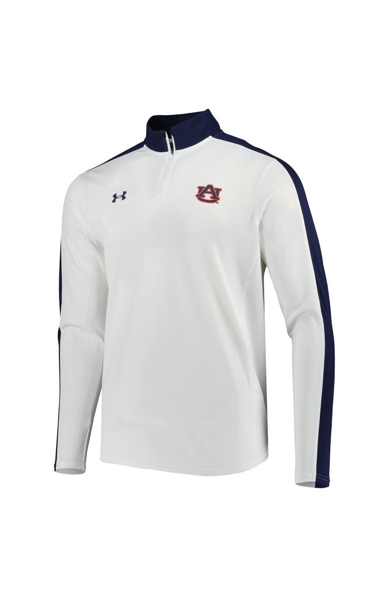 Under Armour Men's Under Armour White Auburn Tigers Lightweight Mock Neck Performance Quarter-Zip Jacket, Alternate, color,