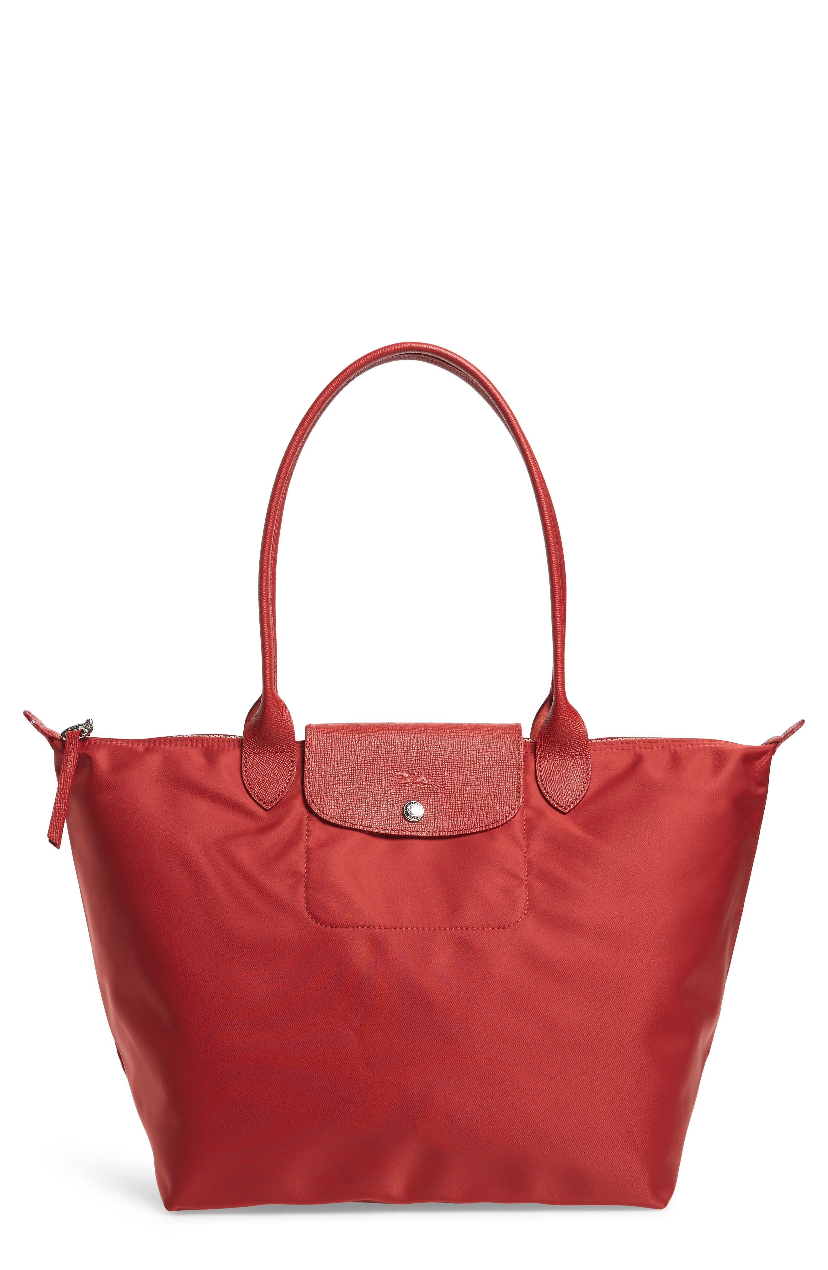 'Large Le Pliage Neo' Nylon Tote, Main, color, RED