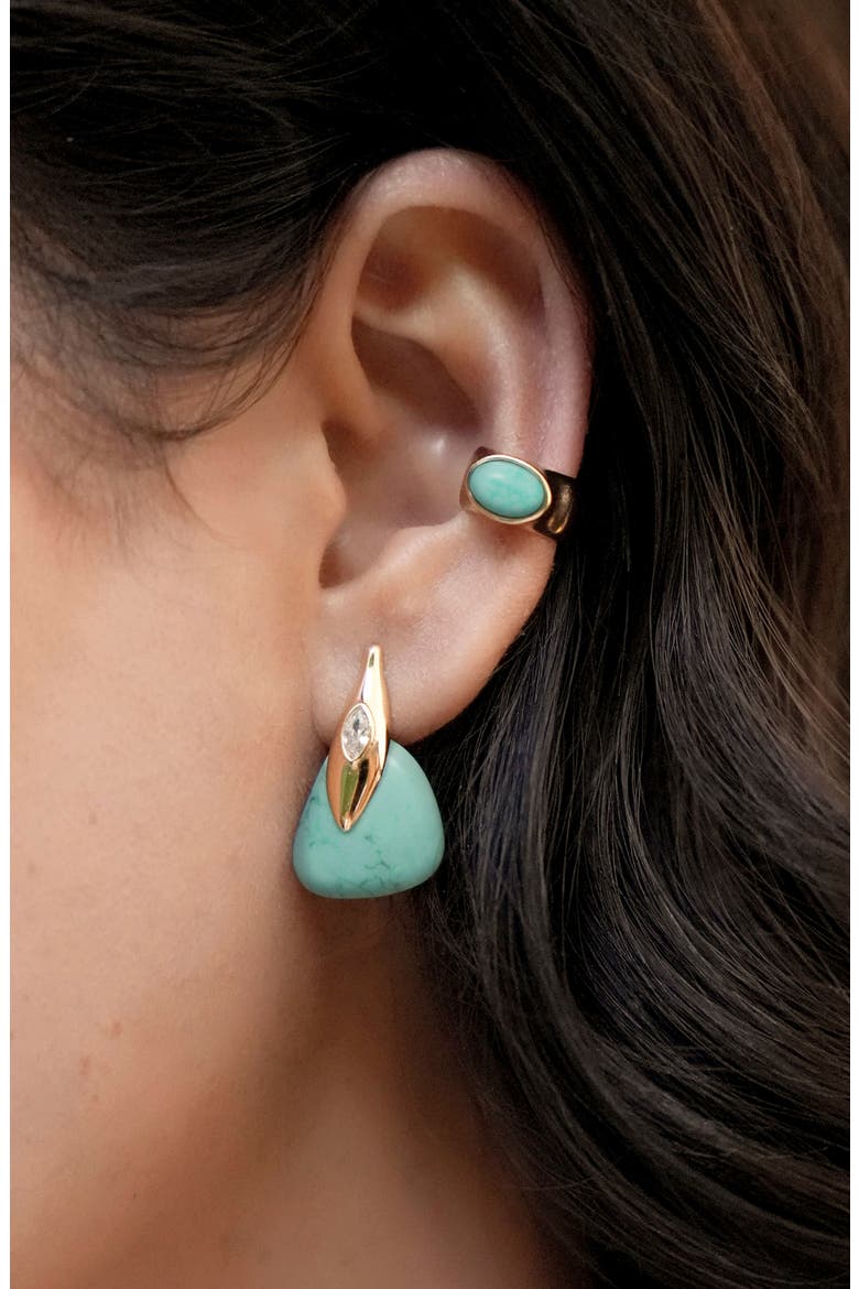 Reconstituted Turquoise Solstice Ear Cuff, Alternate, color, TURQUOISE