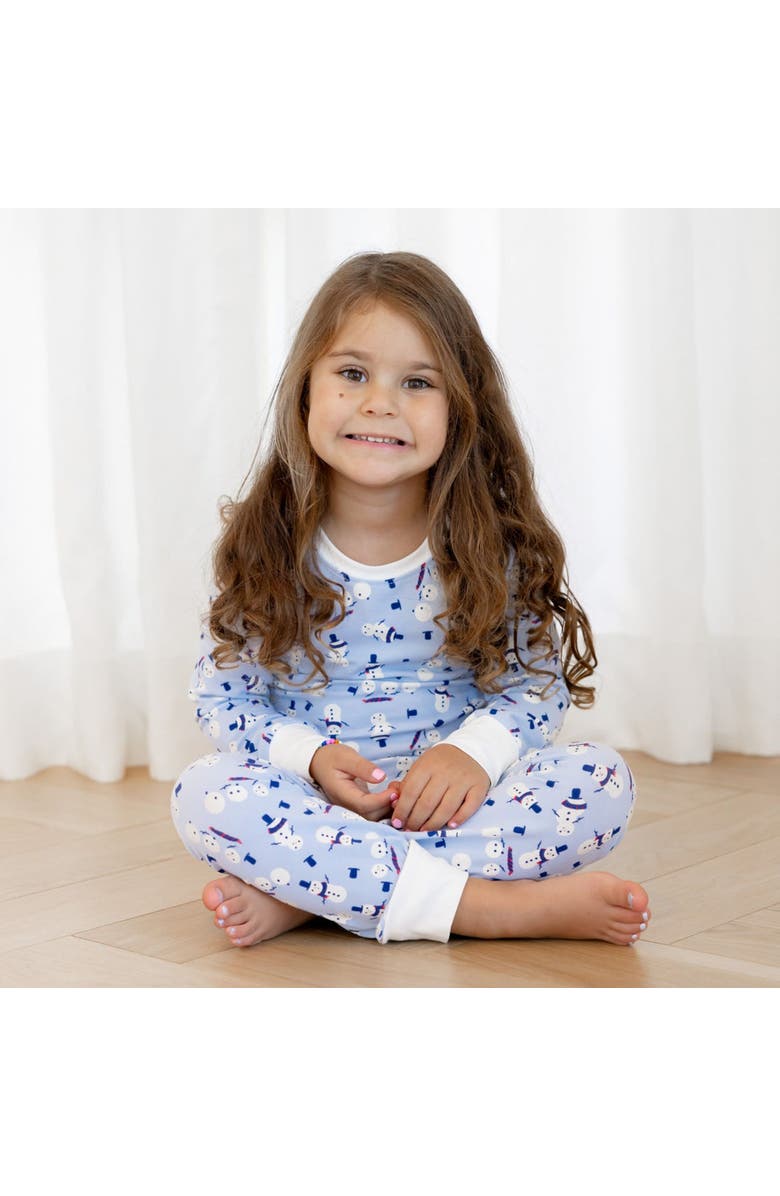 Norani Kids Organic Two-Piece Pajama Set - Holiday Snowmen, Alternate, color, Holiday Snowmen