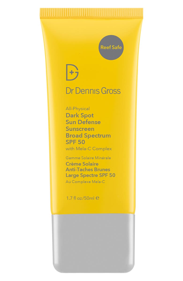 Dr. Dennis Gross Skincare All-Physical Dark Spot Sun Defense Sunscreen Broad Spectrum SPF 50, Main, color,