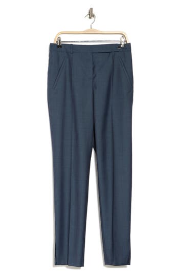 Hugo Boss Boss Tanuri Wool Straight Leg Pants In Blue