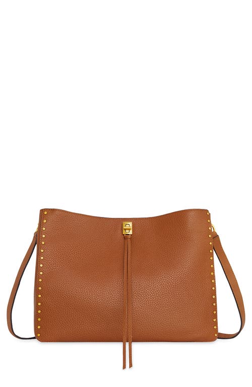 Rebecca Minkoff Darren Medium Leather Shoulder Bag In Caramello