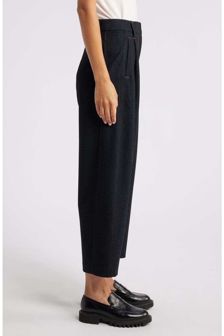 'Ab'Solution Skyrise Pleated Barrel Pants, Alternate, color, DARK INDIGO