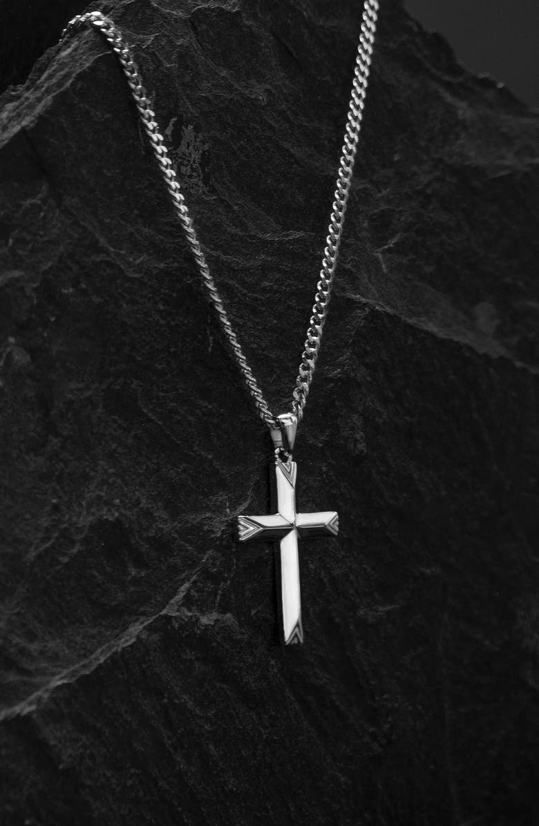 Vincero Men's Cross Pendant Necklace, Alternate, color, Silver