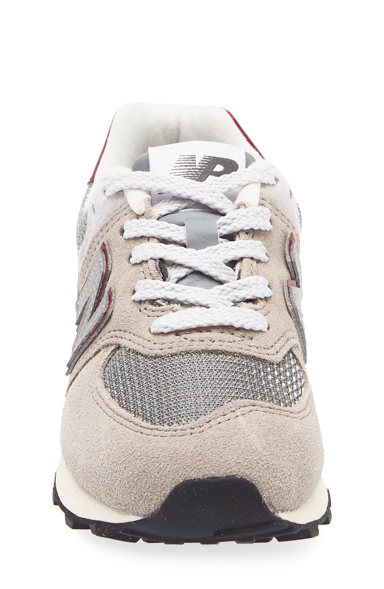 Kids' 574 Classic Sneaker, Alternate, color, ARID STONE/ MONARCH BURGUNDY
