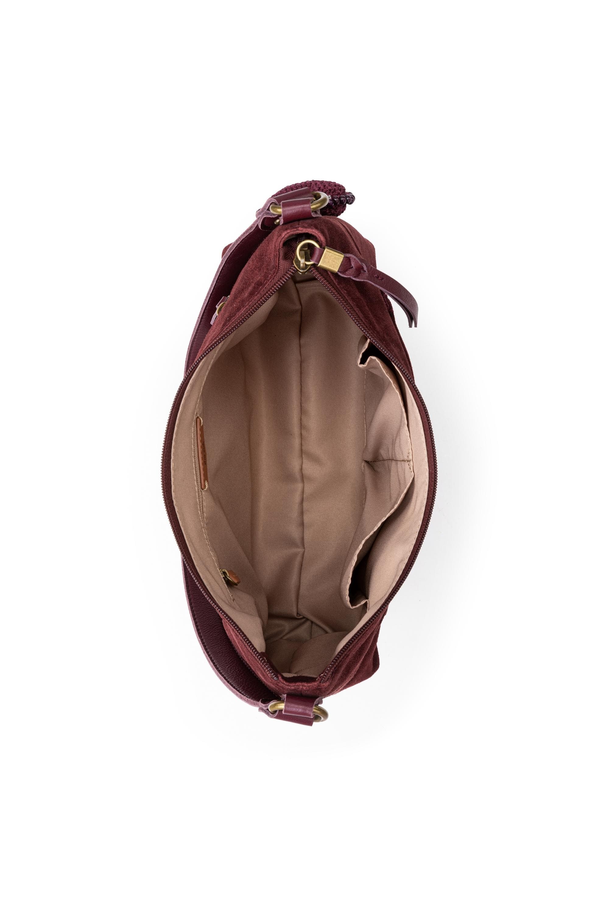 Melrose Leather Shoulder Bag, Alternate, color, Black Cherry Suede Heart